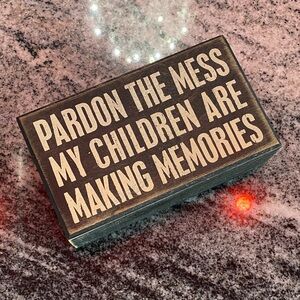 Primitives by Kathy Black and Cream Decorative Box Sign